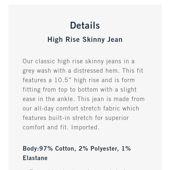NWT Abercrombie High Rise Skinny - Picture 3 of 4